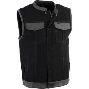 Milwaukee‎ Leather MDM3010 Black Denim Leather Biker Vest Mens 4XL CCW